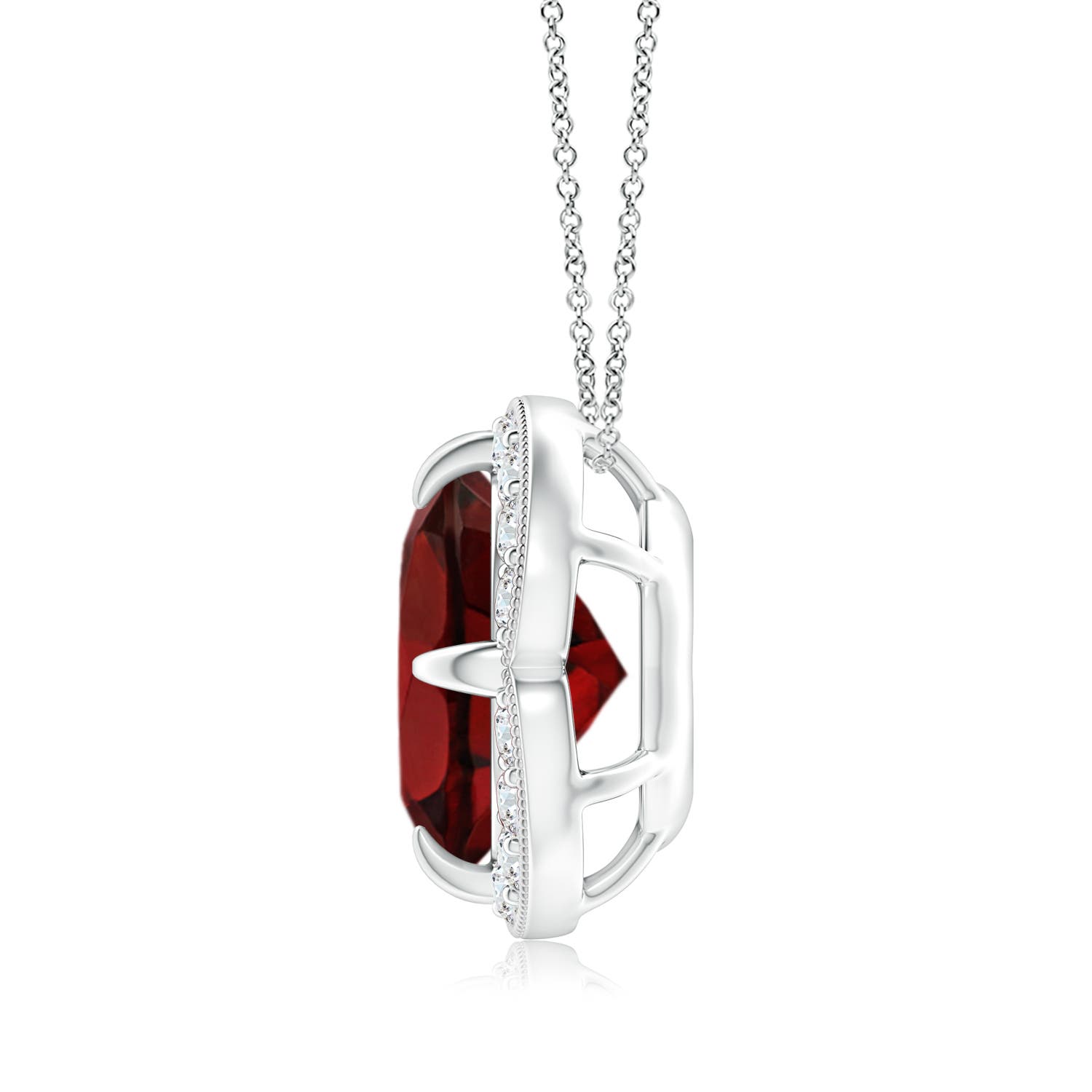 AAA - Garnet / 3.39 CT / 14 KT White Gold