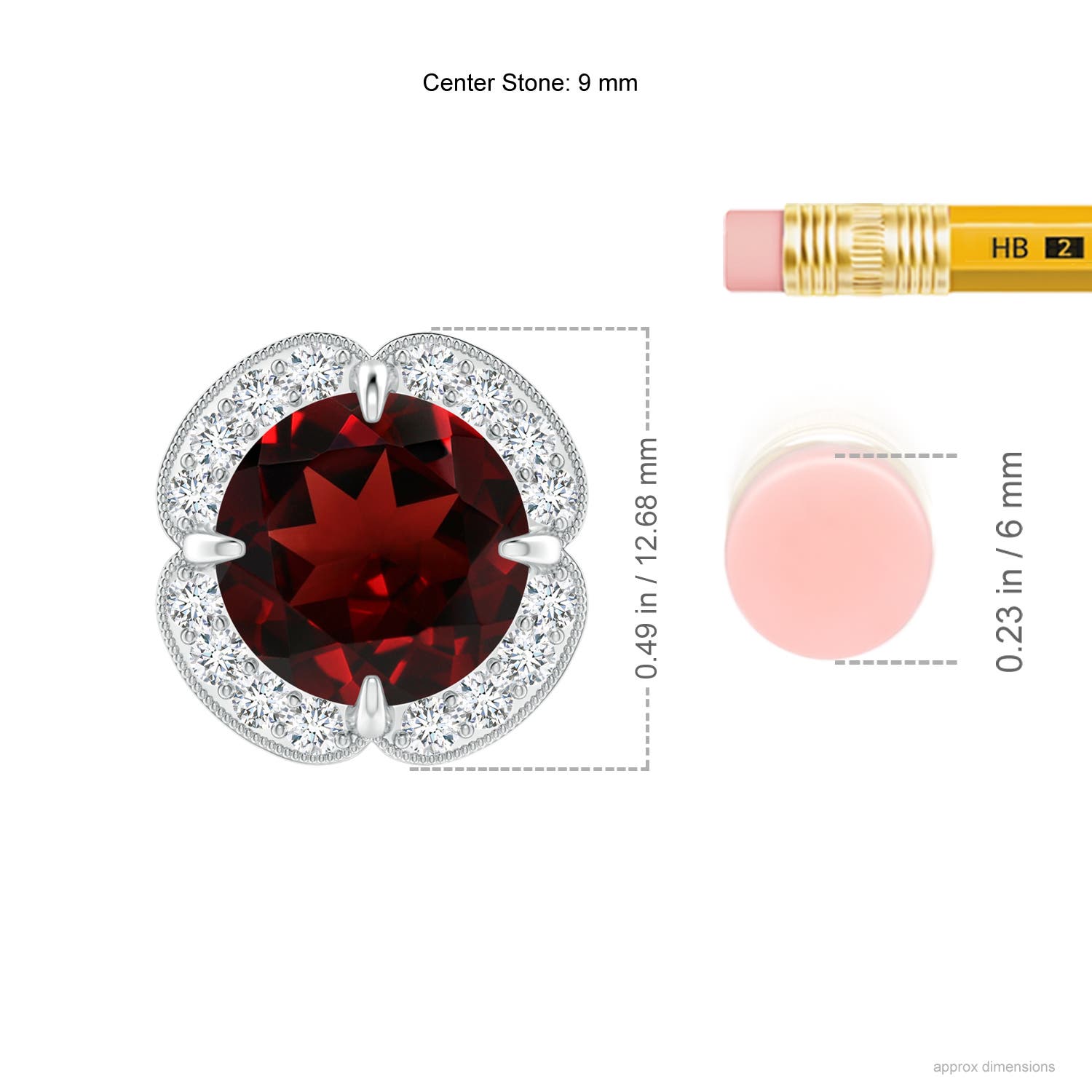 AAA - Garnet / 3.39 CT / 14 KT White Gold