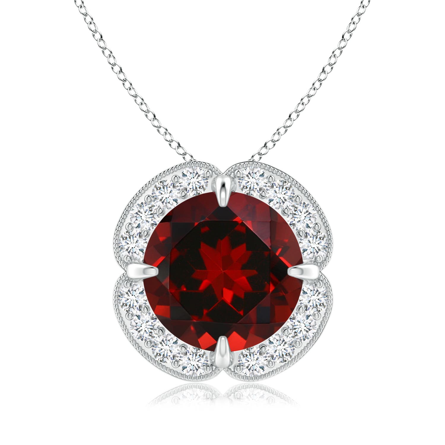 AAAA - Garnet / 3.39 CT / 14 KT White Gold