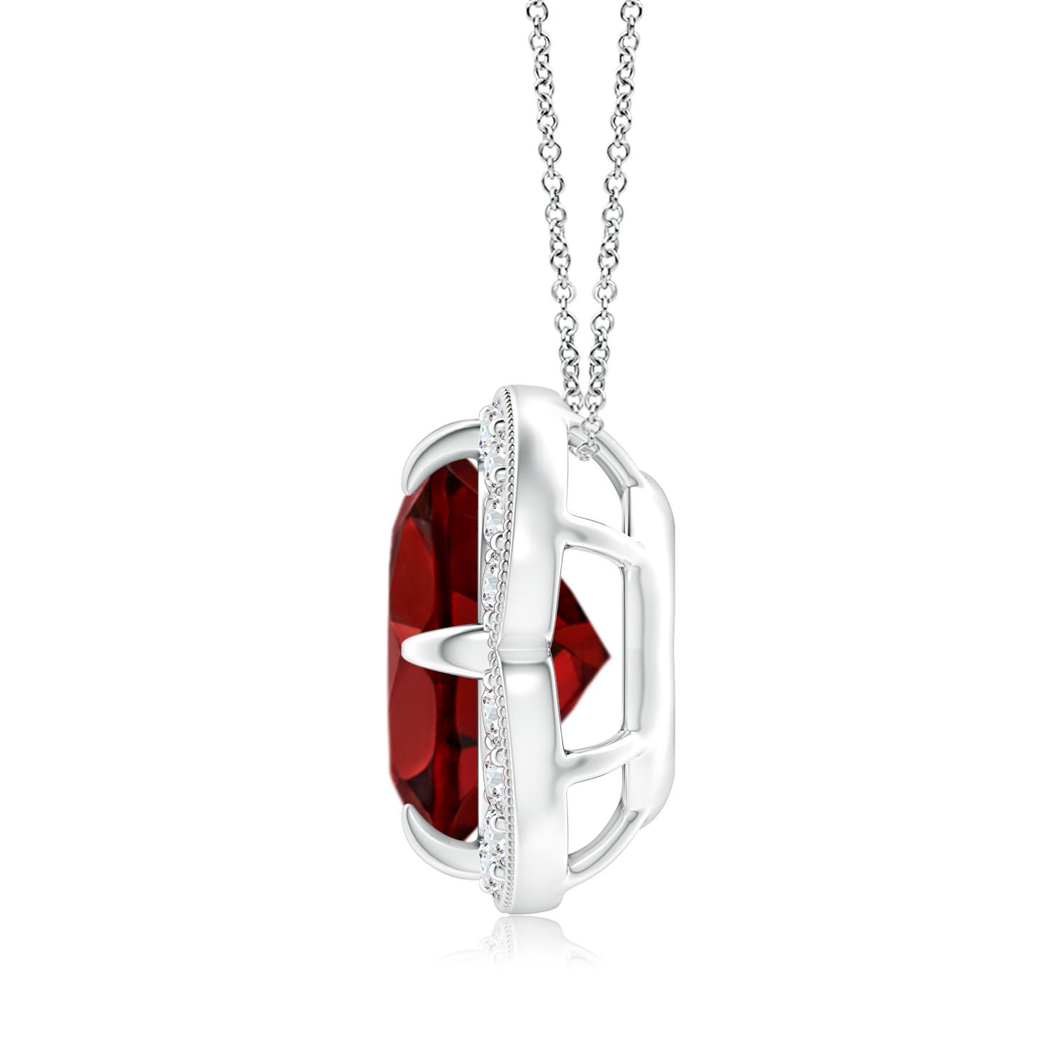 AAAA - Garnet / 3.39 CT / 14 KT White Gold