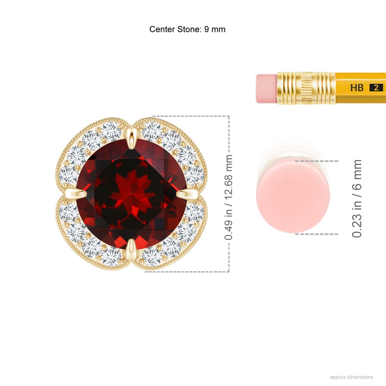 AAAA - Garnet / 3.39 CT / 14 KT Yellow Gold