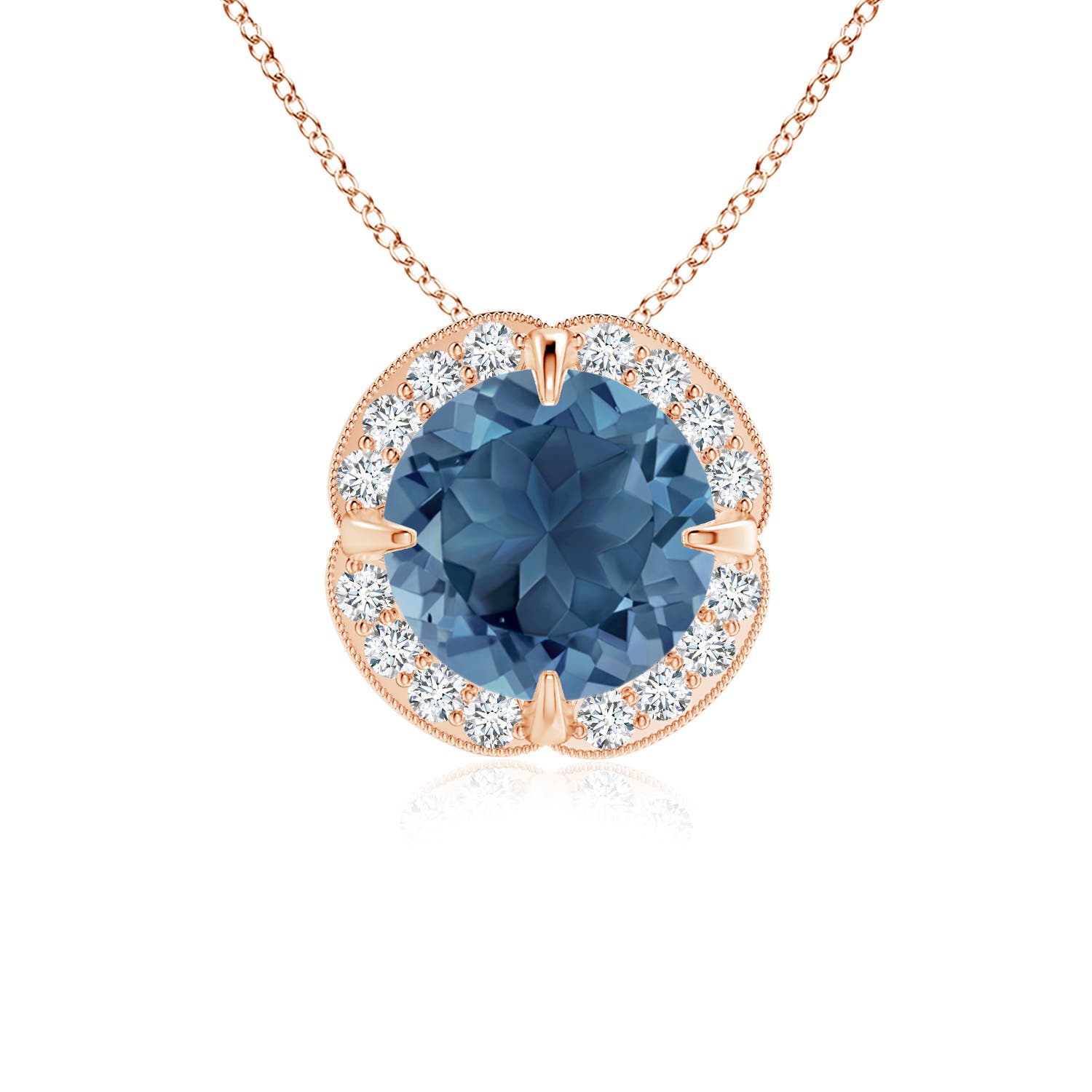 A - London Blue Topaz / 1.68 CT / 14 KT Rose Gold