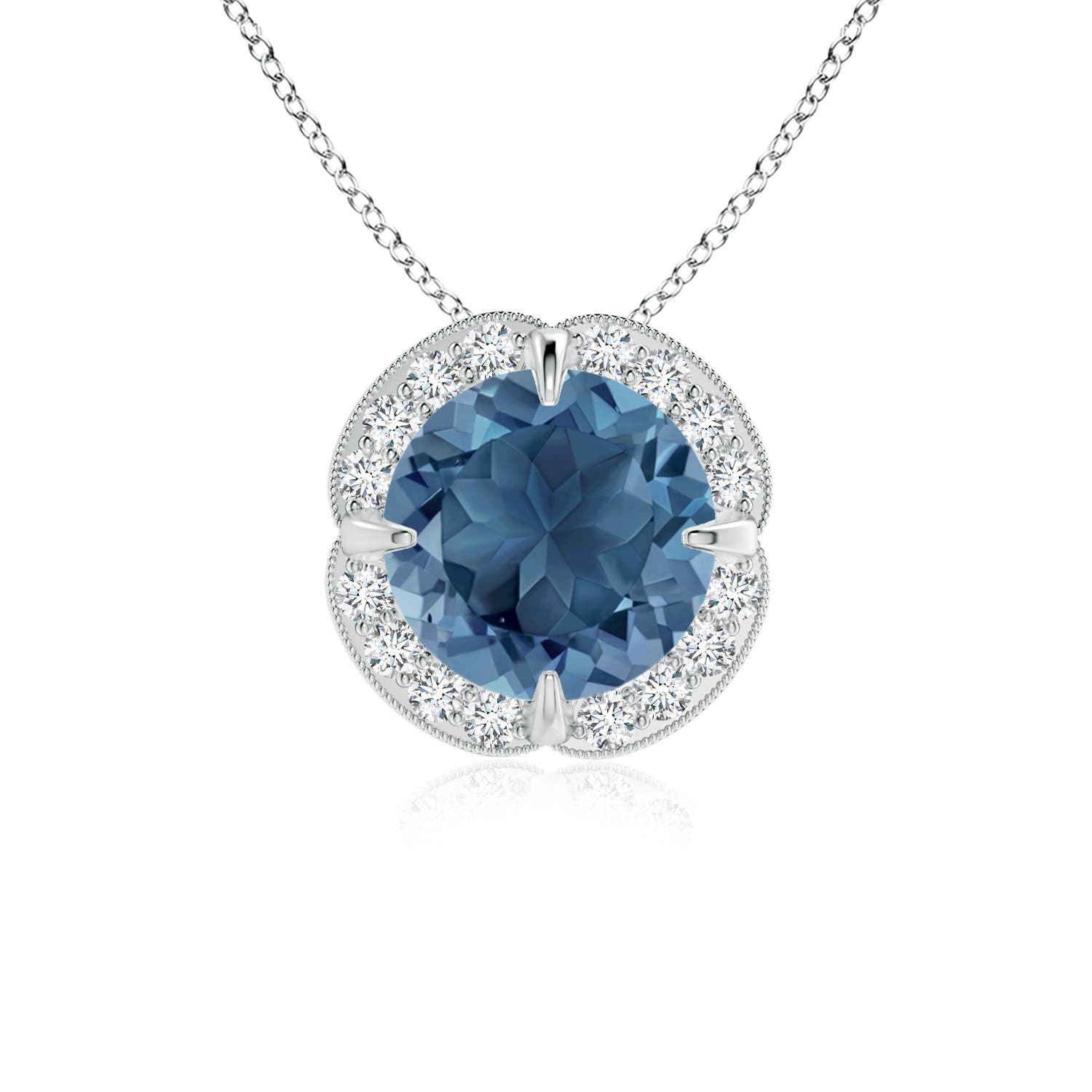 A - London Blue Topaz / 1.68 CT / 14 KT White Gold