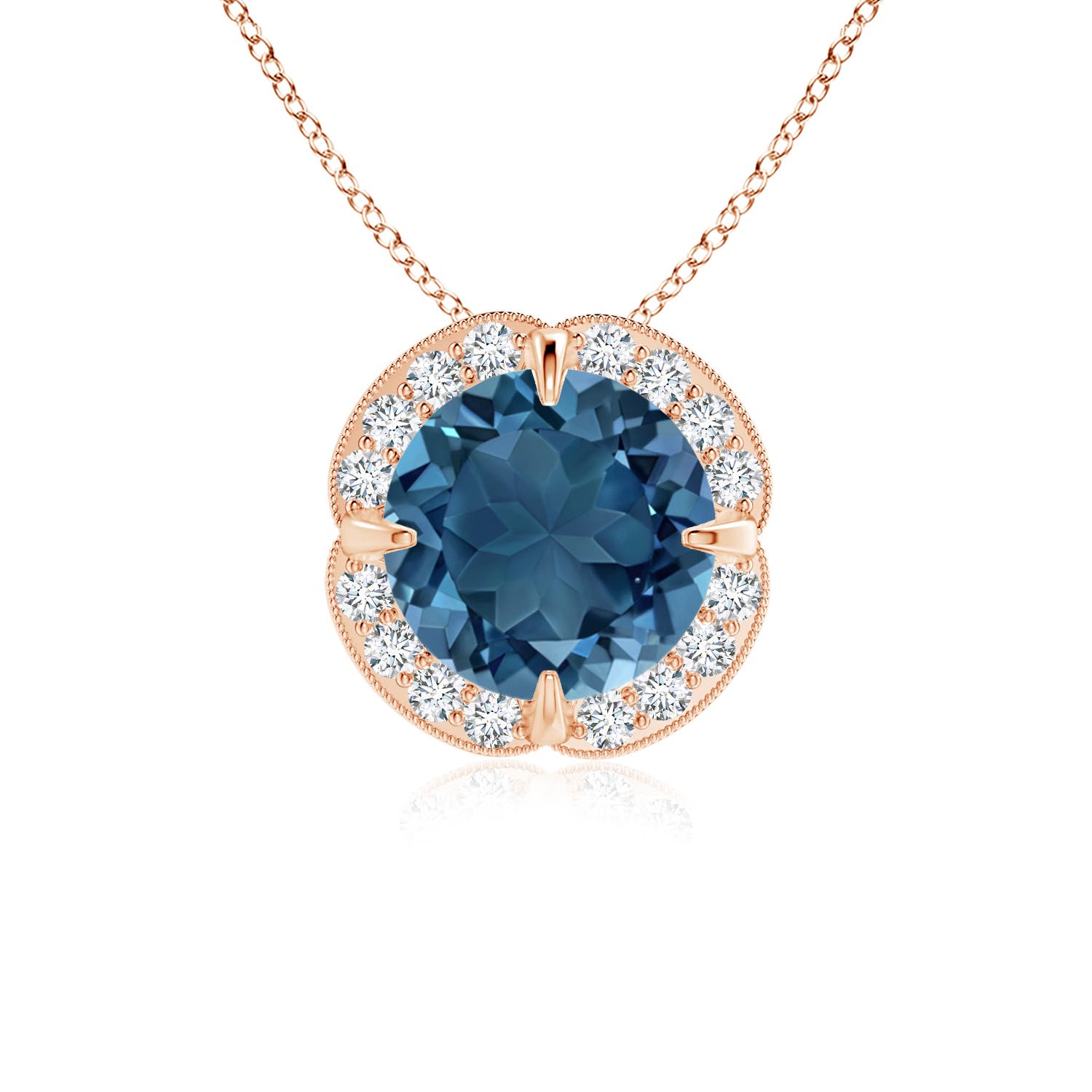 AA - London Blue Topaz / 1.68 CT / 14 KT Rose Gold