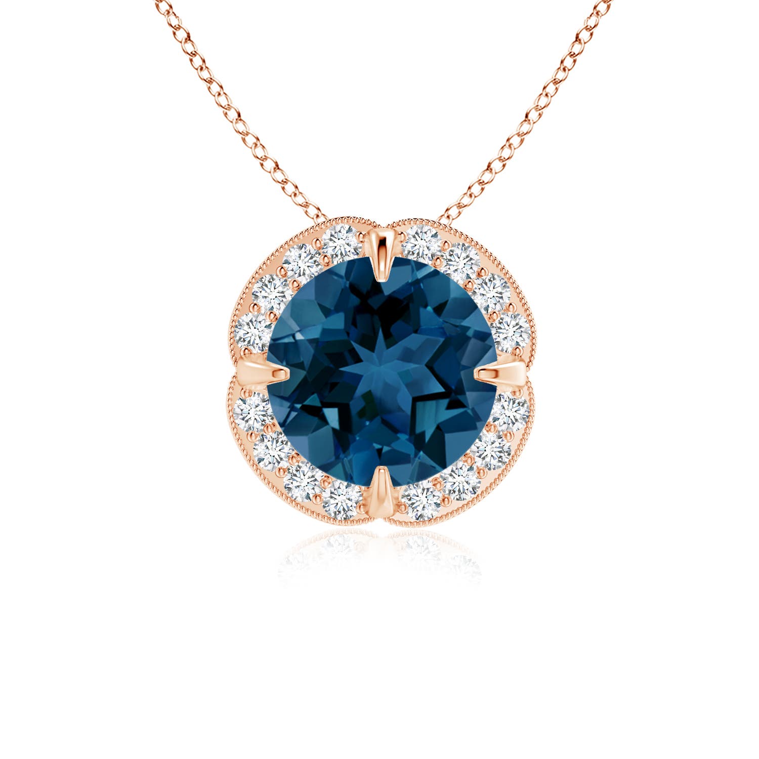 AAA - London Blue Topaz / 1.68 CT / 14 KT Rose Gold