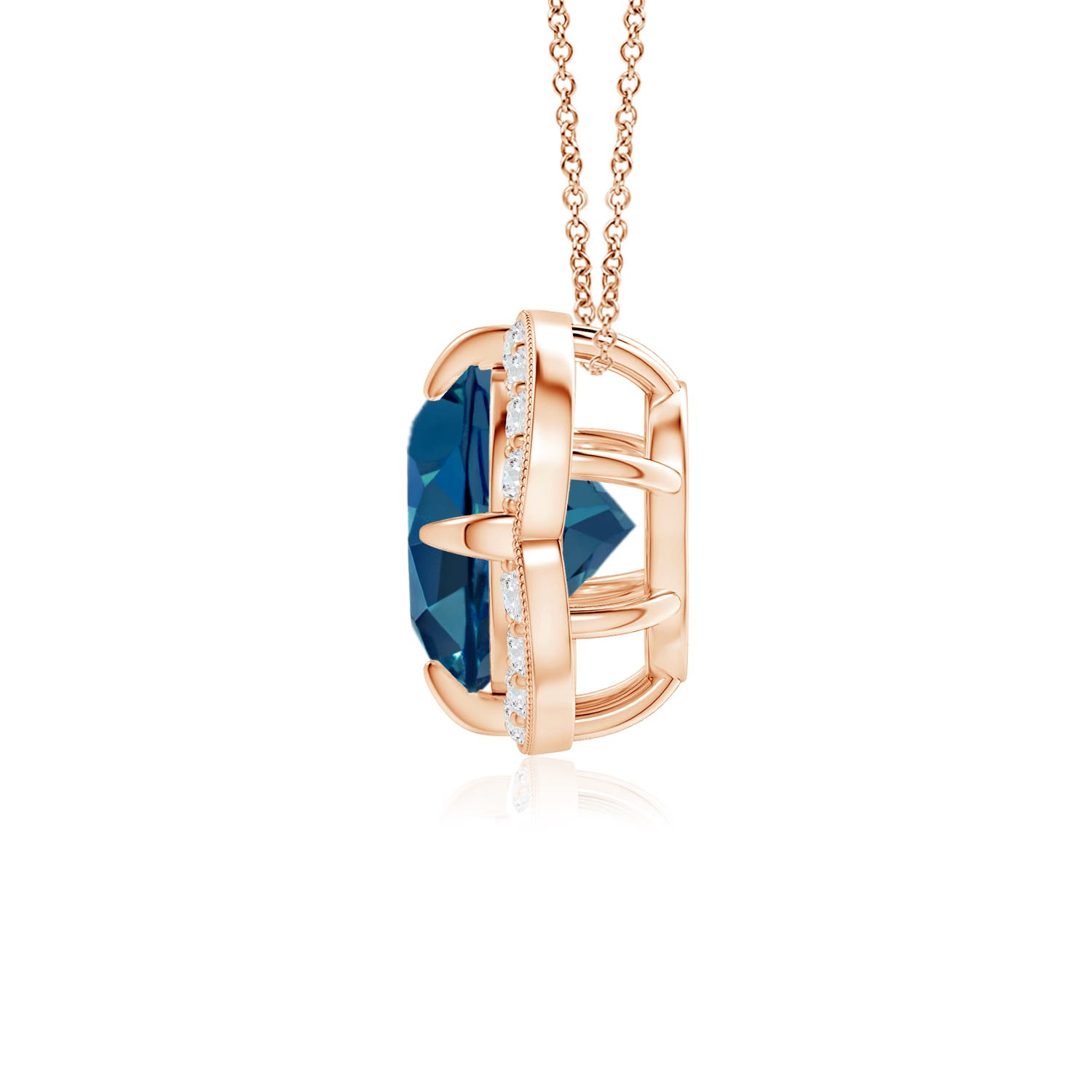 AAA - London Blue Topaz / 1.68 CT / 14 KT Rose Gold