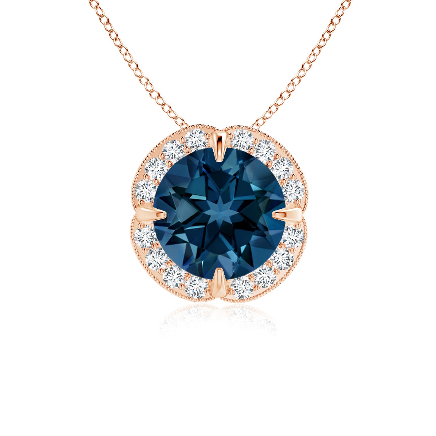 AAAA - London Blue Topaz / 1.68 CT / 14 KT Rose Gold