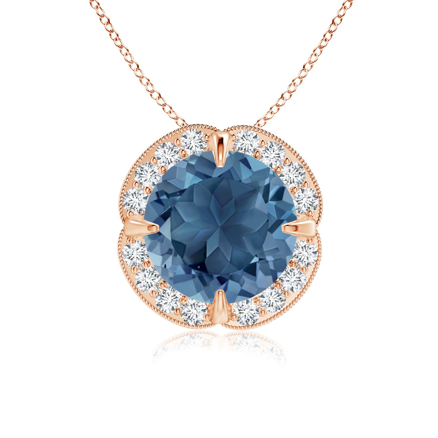 A - London Blue Topaz / 2.51 CT / 14 KT Rose Gold