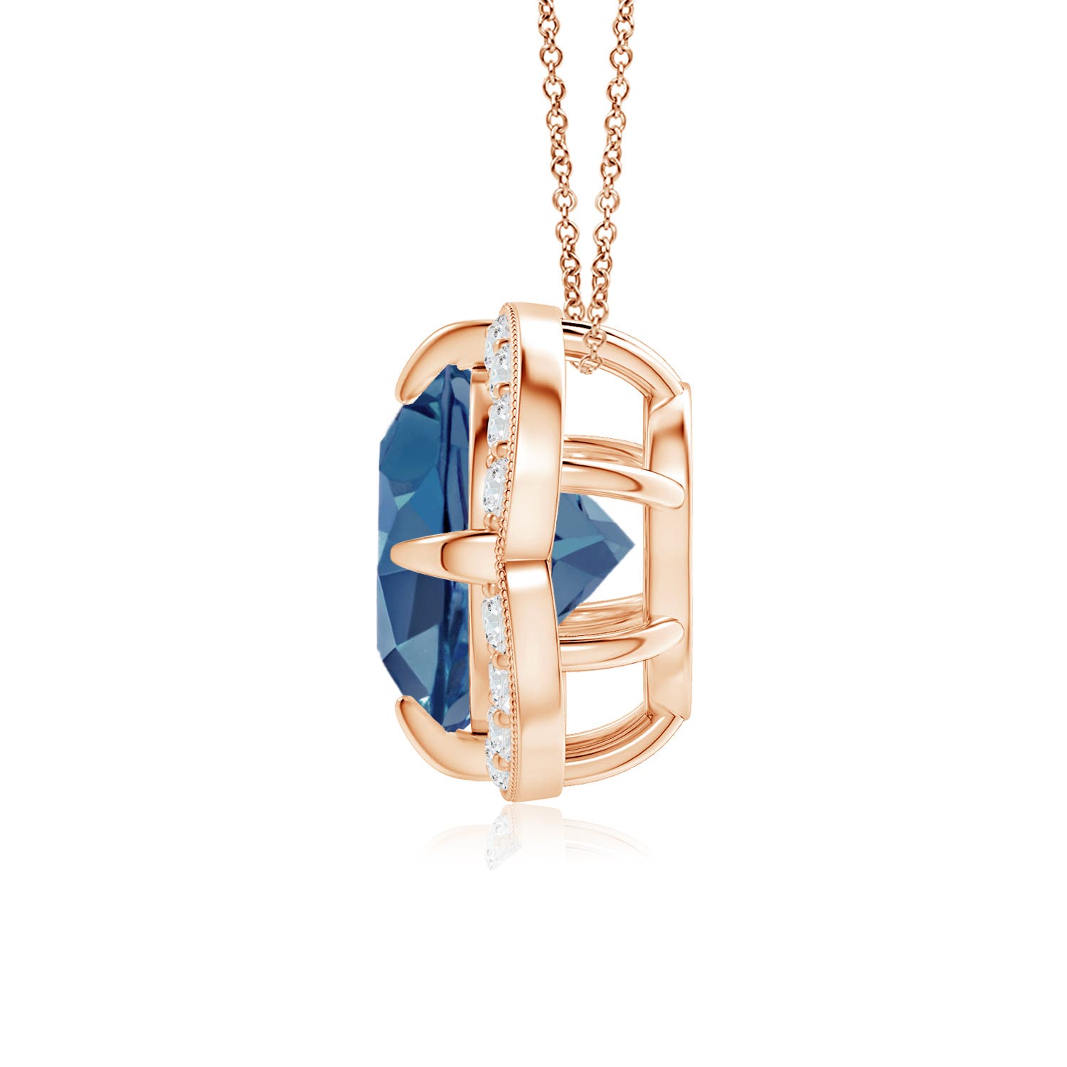 A - London Blue Topaz / 2.51 CT / 14 KT Rose Gold