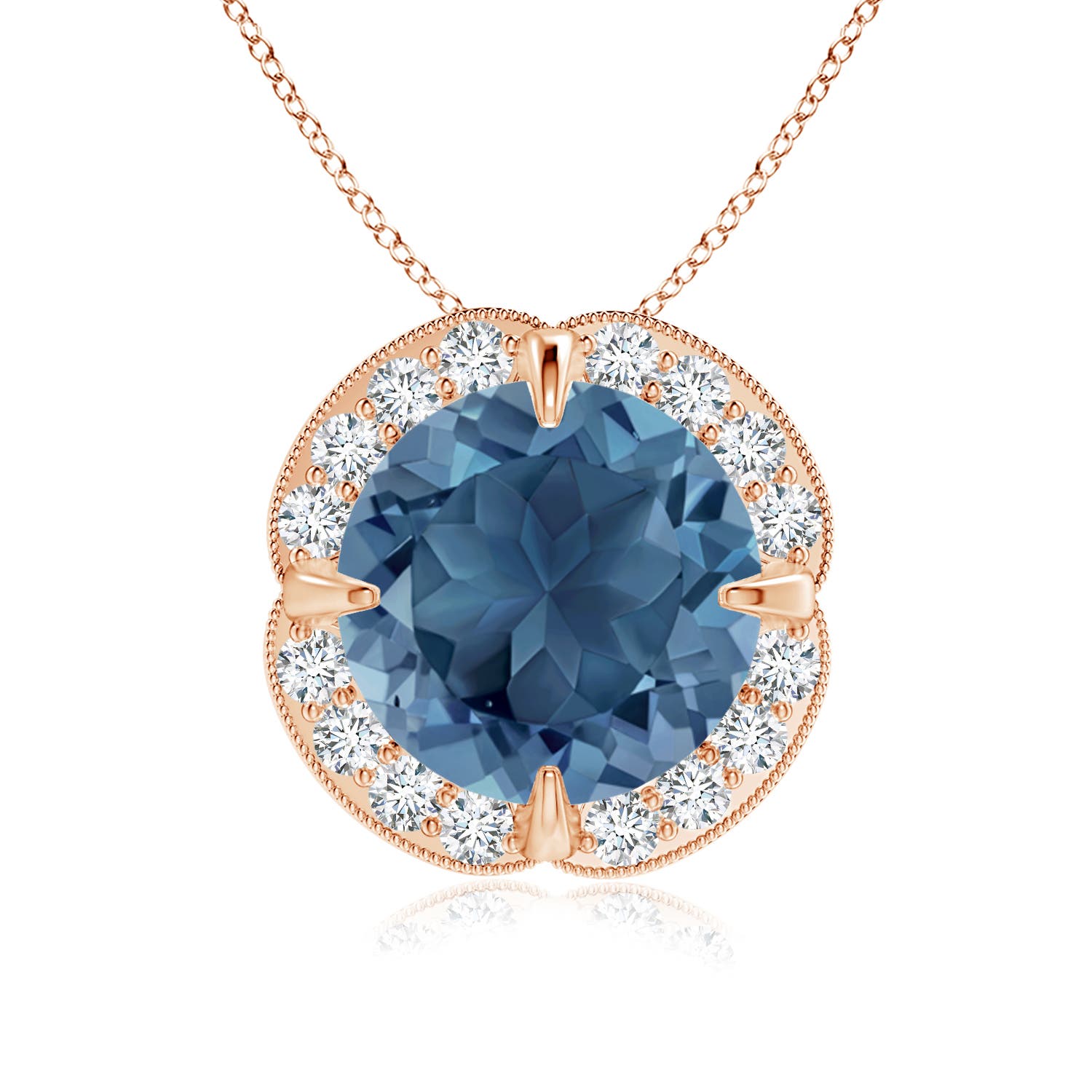 A - London Blue Topaz / 3.49 CT / 14 KT Rose Gold