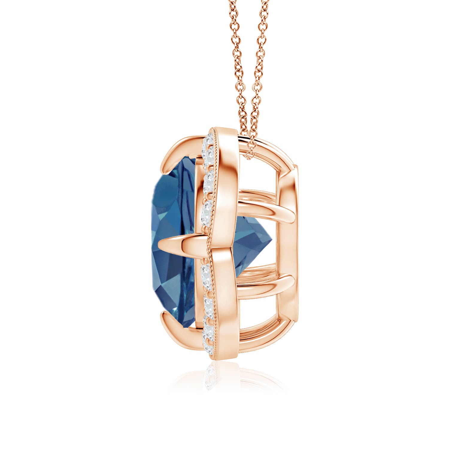 A - London Blue Topaz / 3.49 CT / 14 KT Rose Gold