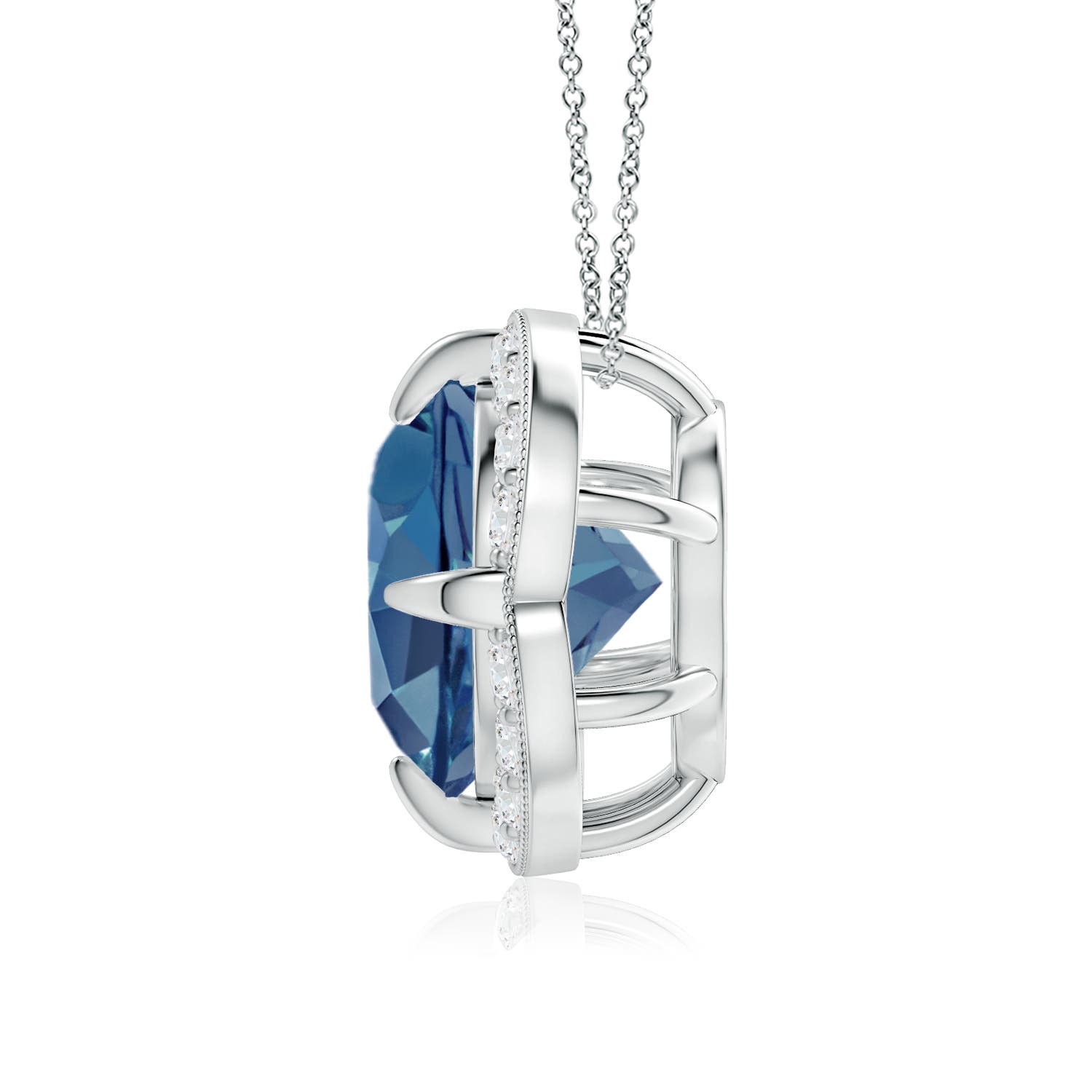 A - London Blue Topaz / 3.49 CT / 14 KT White Gold