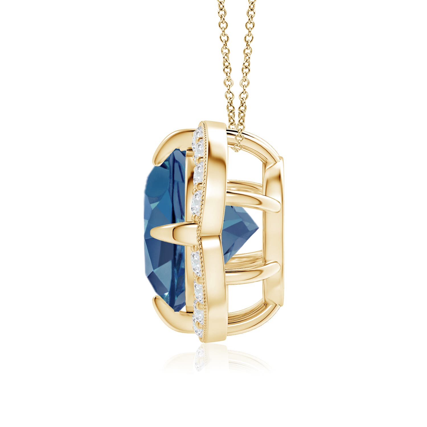 A - London Blue Topaz / 3.49 CT / 14 KT Yellow Gold