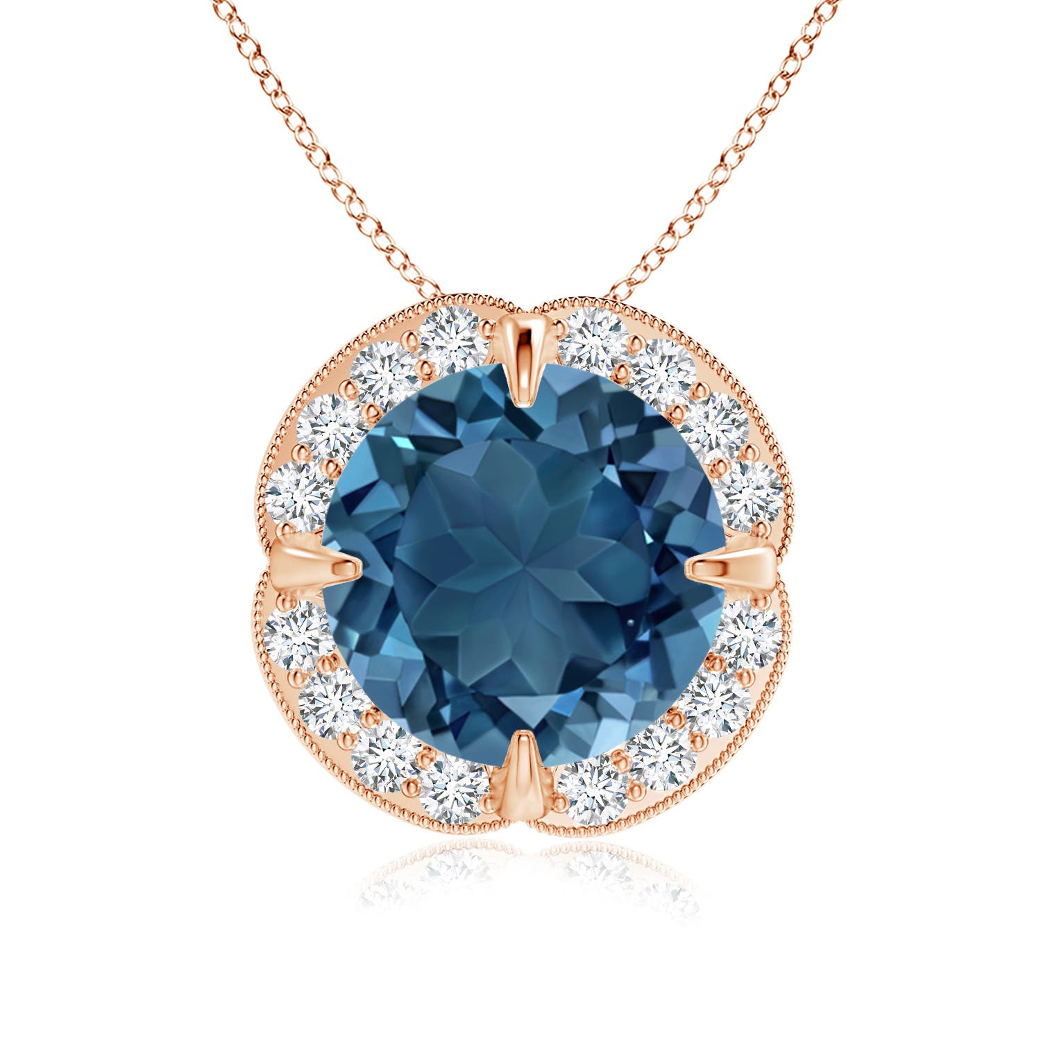 AA - London Blue Topaz / 3.49 CT / 14 KT Rose Gold