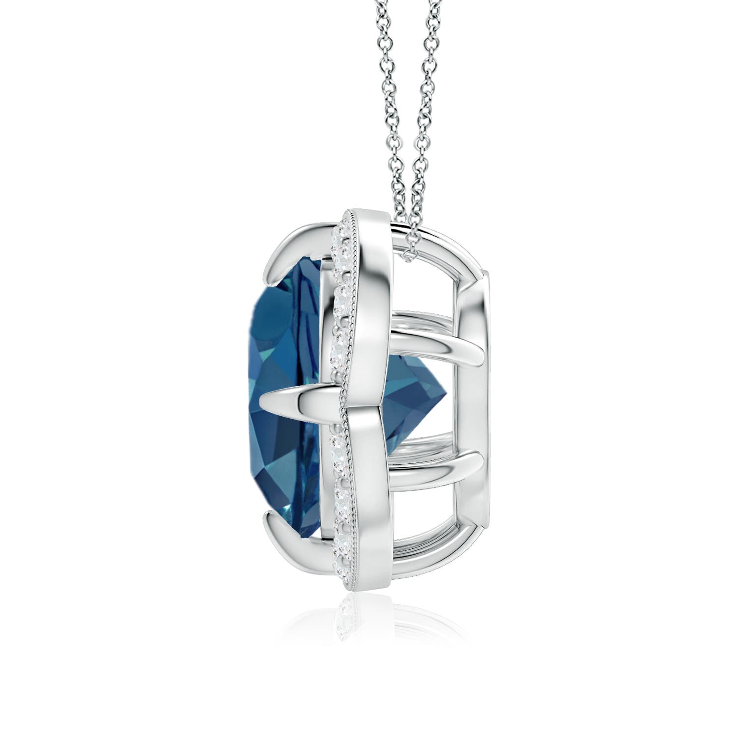 AA - London Blue Topaz / 3.49 CT / 14 KT White Gold