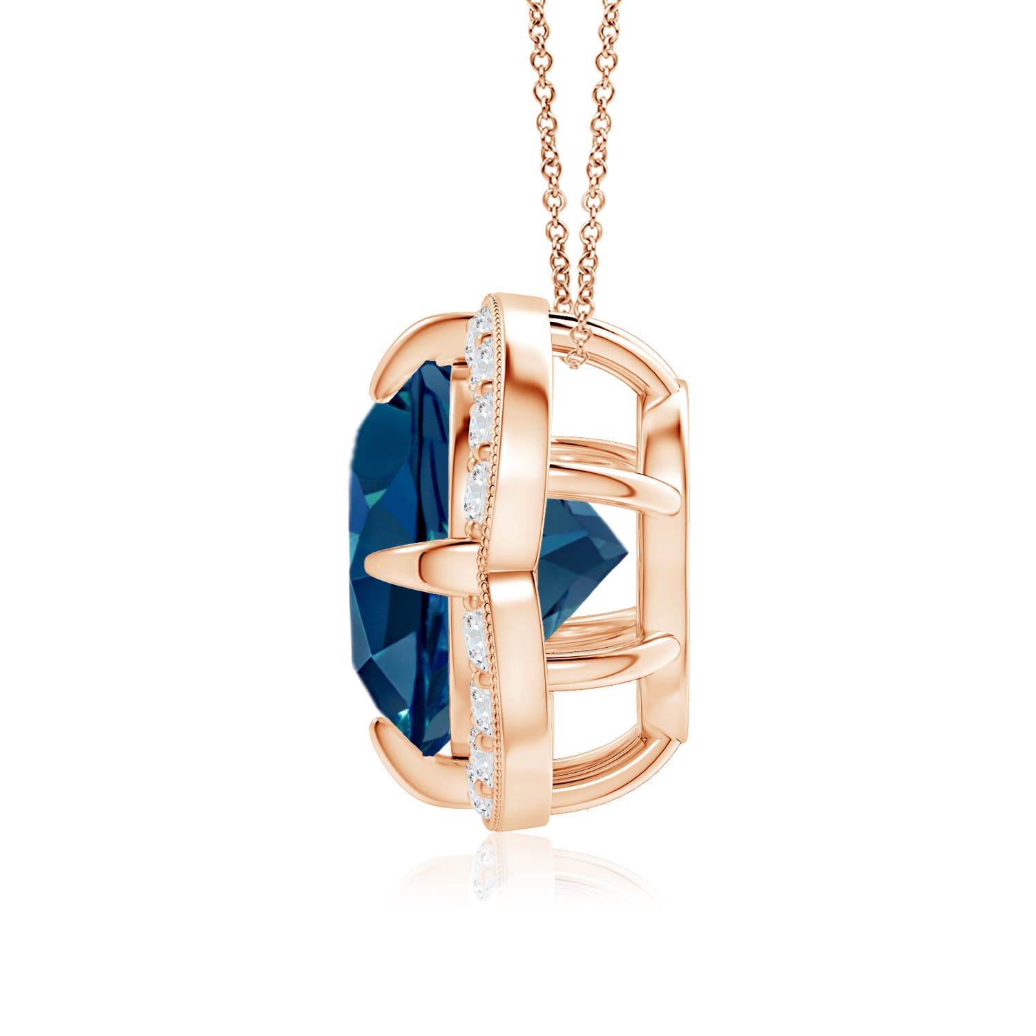 AAAA - London Blue Topaz / 3.49 CT / 14 KT Rose Gold