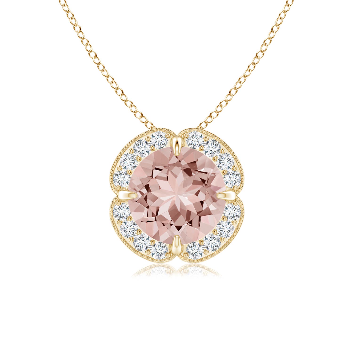 AAAA - Morganite / 1.23 CT / 14 KT Yellow Gold