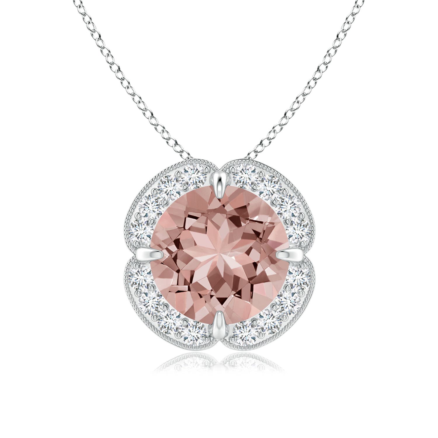 AAAA - Morganite / 1.81 CT / 14 KT White Gold