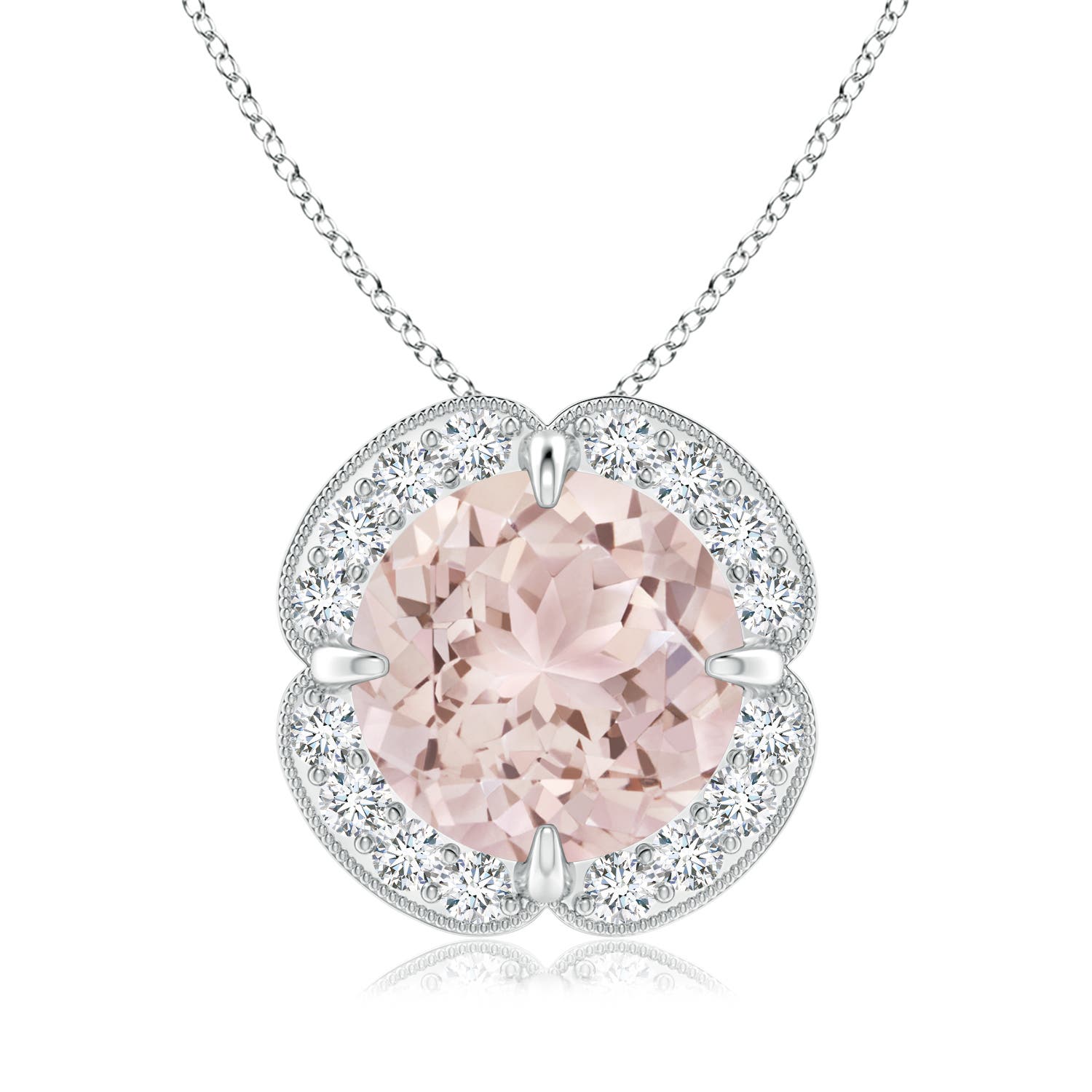 A - Morganite / 3.19 CT / 14 KT White Gold