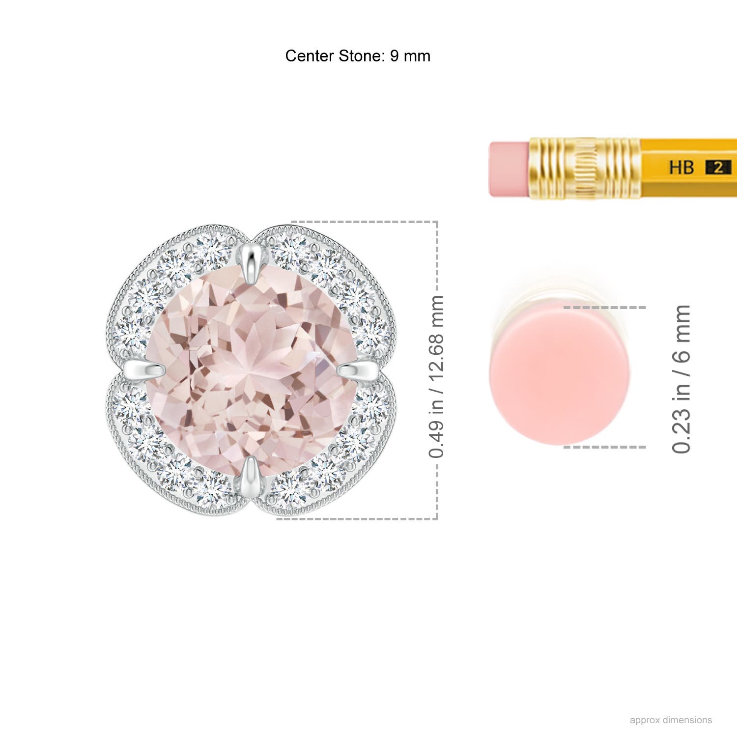 A - Morganite / 3.19 CT / 14 KT White Gold