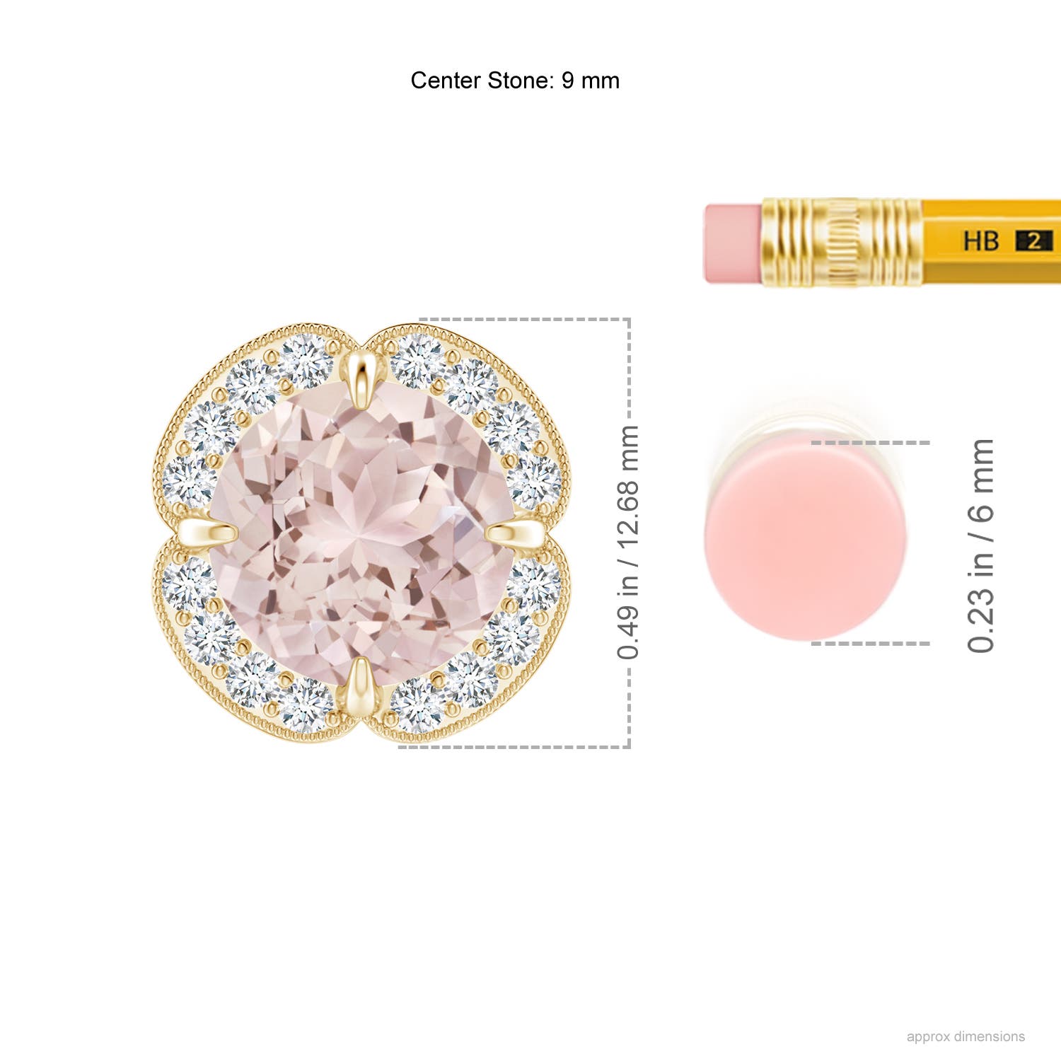 A - Morganite / 3.19 CT / 14 KT Yellow Gold