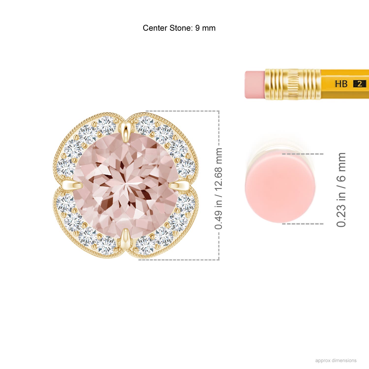 AA - Morganite / 3.19 CT / 14 KT Yellow Gold