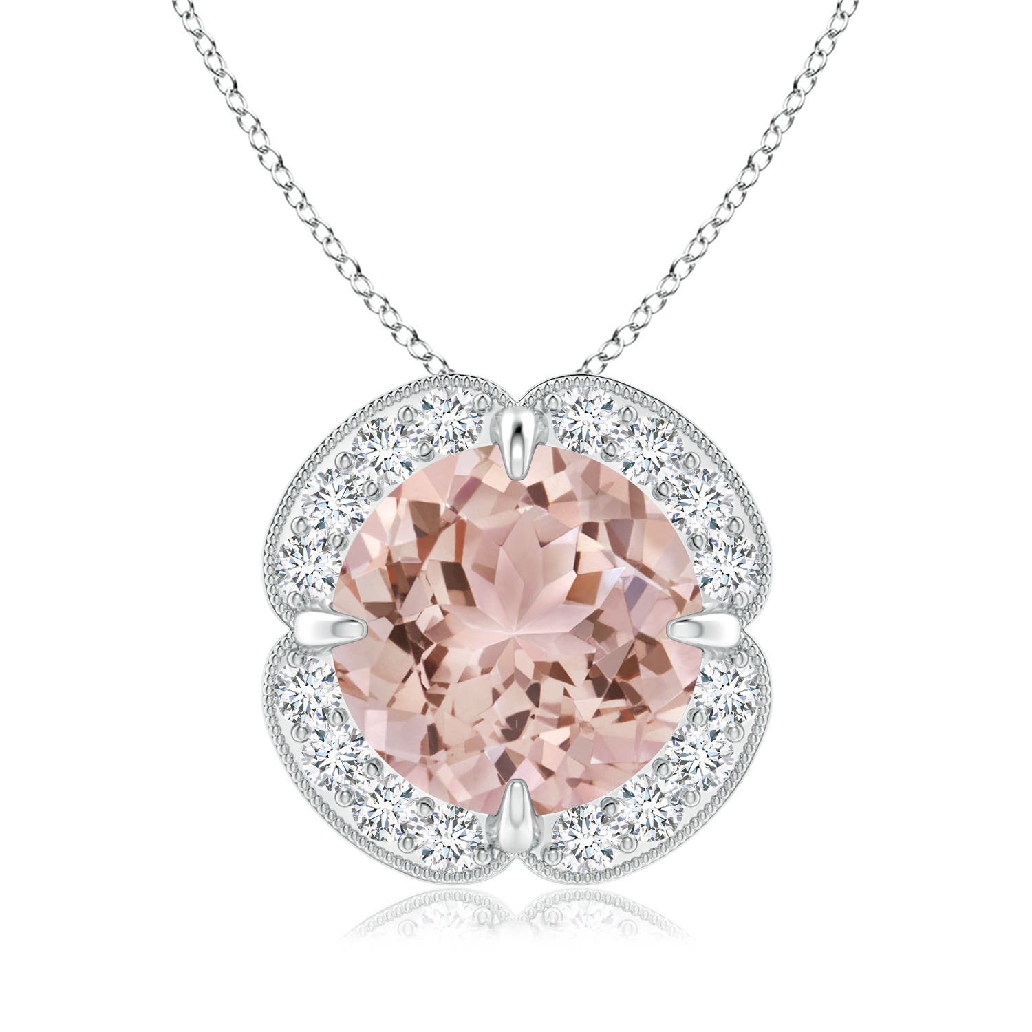 AAA - Morganite / 3.19 CT / 14 KT White Gold