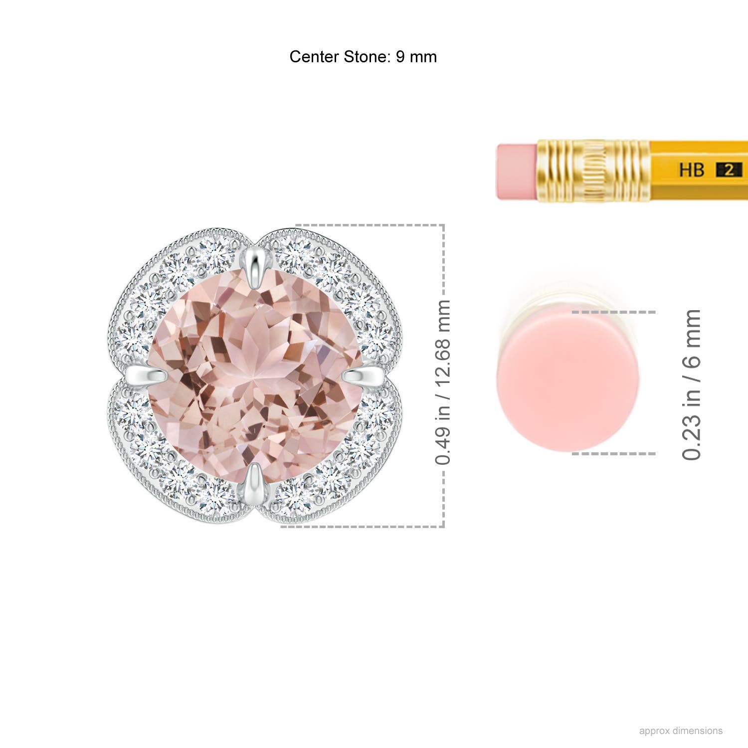 AAA - Morganite / 3.19 CT / 14 KT White Gold