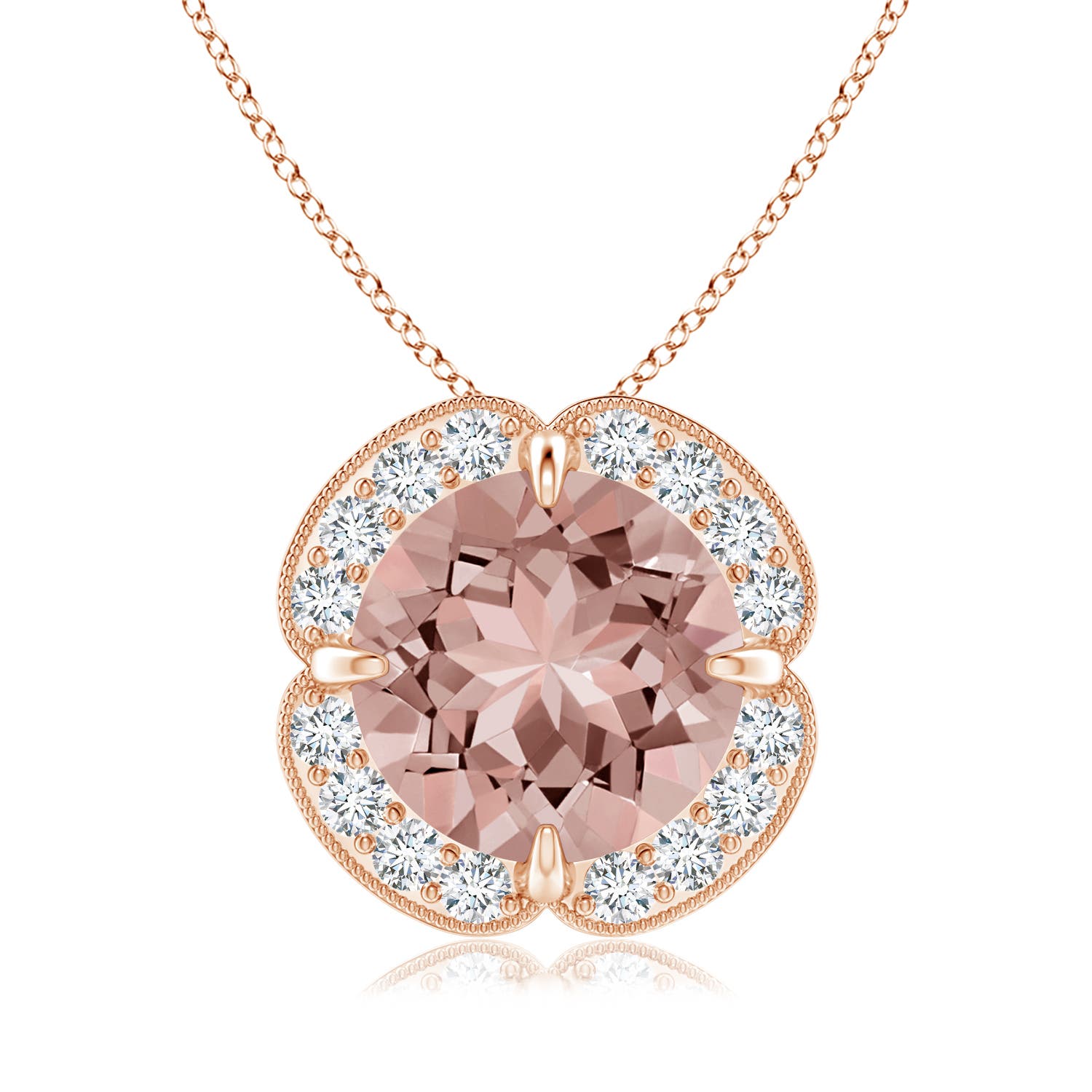 AAAA - Morganite / 3.19 CT / 14 KT Rose Gold