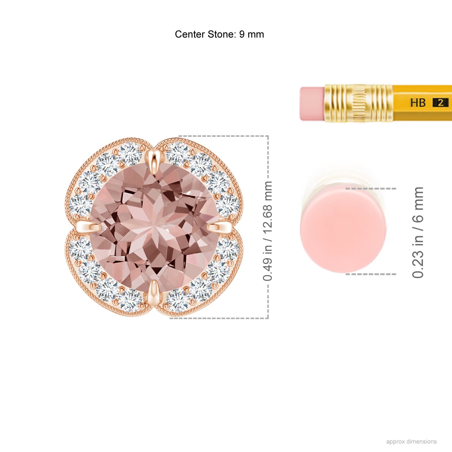 AAAA - Morganite / 3.19 CT / 14 KT Rose Gold