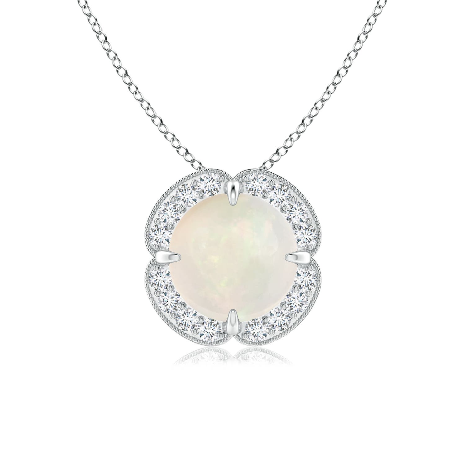 A - Opal / 0.88 CT / 14 KT White Gold