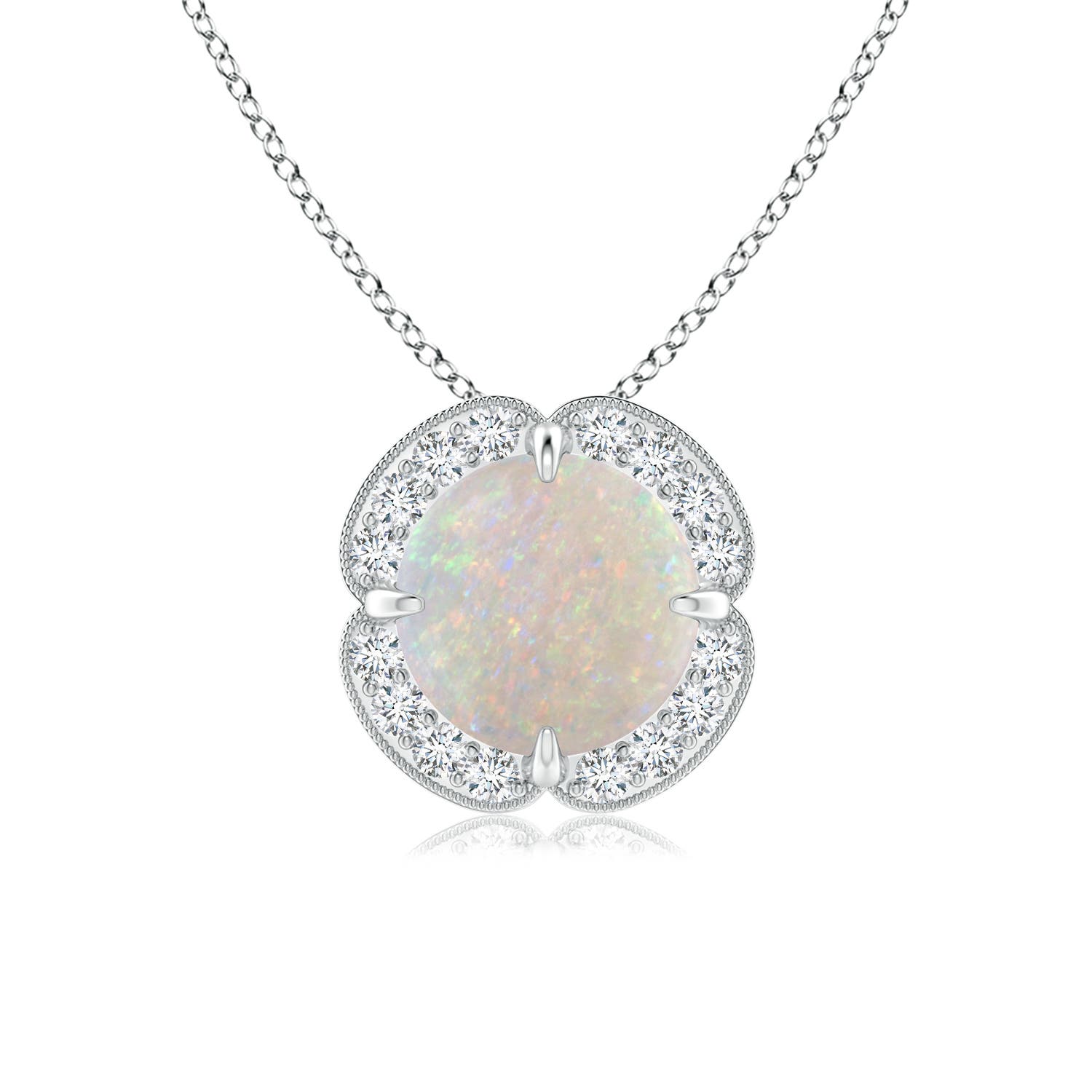 AA - Opal / 0.88 CT / 14 KT White Gold