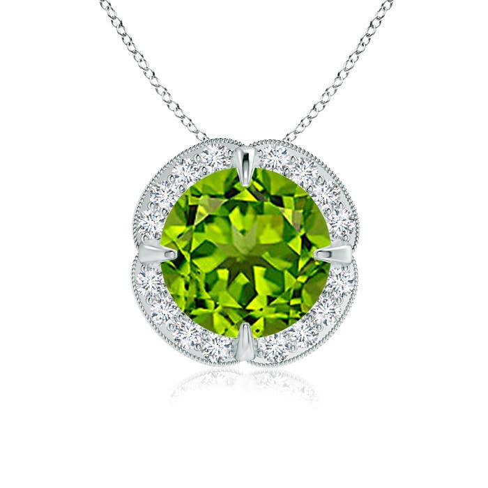 AAAA - Peridot / 2.16 CT / 14 KT White Gold