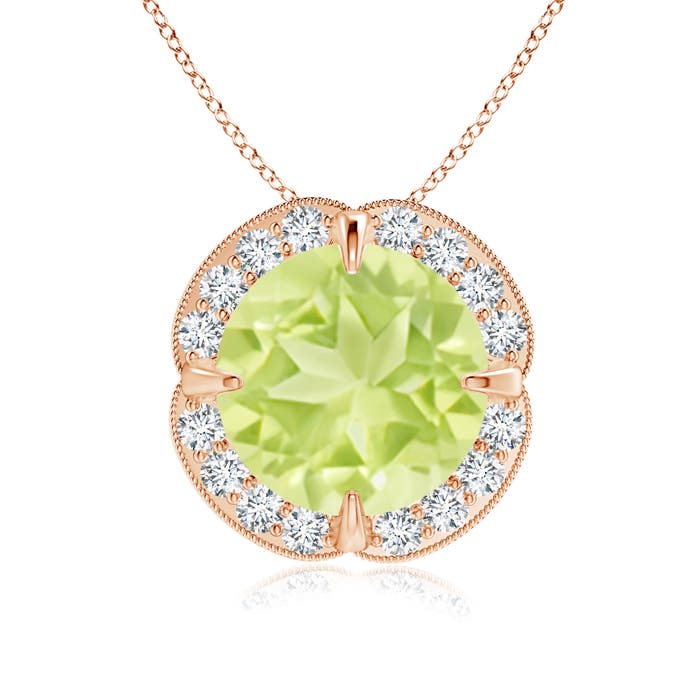 A - Peridot / 3.09 CT / 14 KT Rose Gold