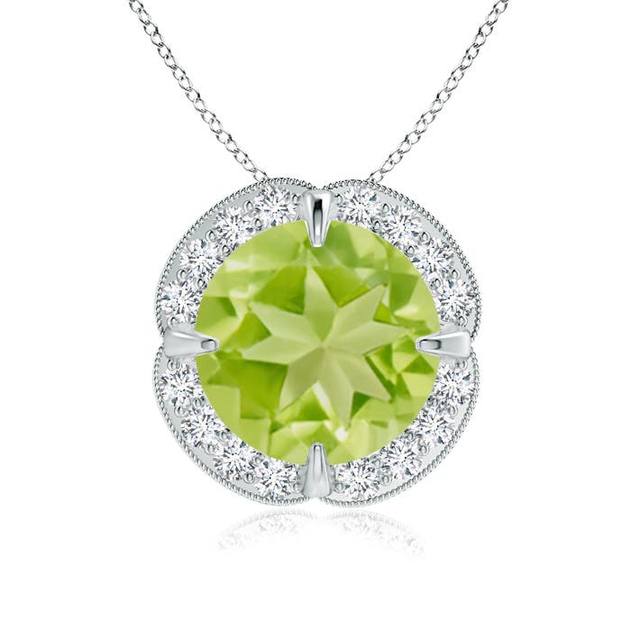 AA - Peridot / 3.09 CT / 14 KT White Gold