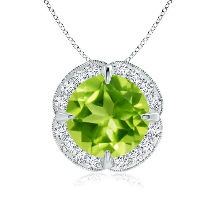 AAA - Peridot / 3.09 CT / 14 KT White Gold