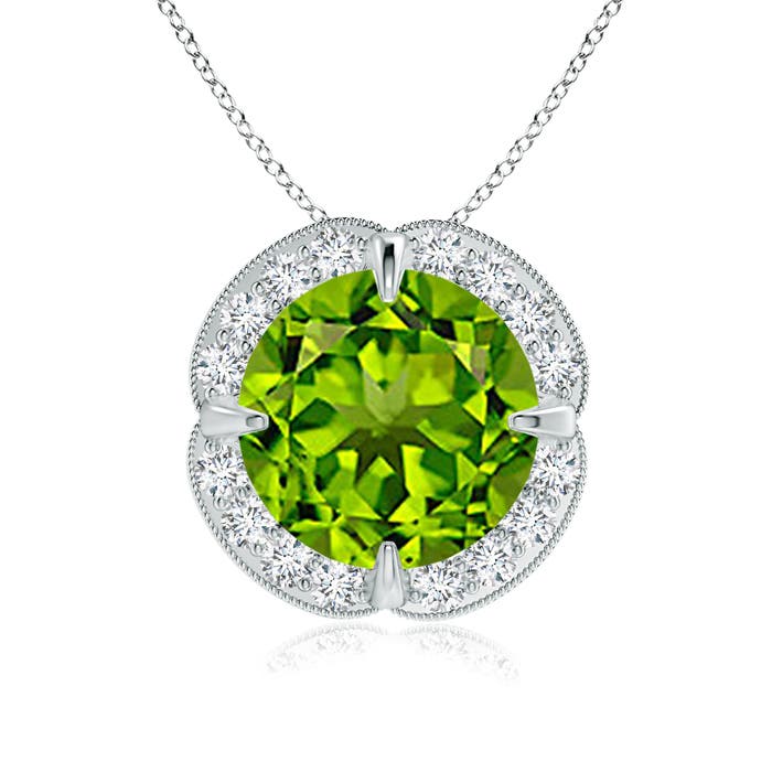 AAAA - Peridot / 3.09 CT / 14 KT White Gold