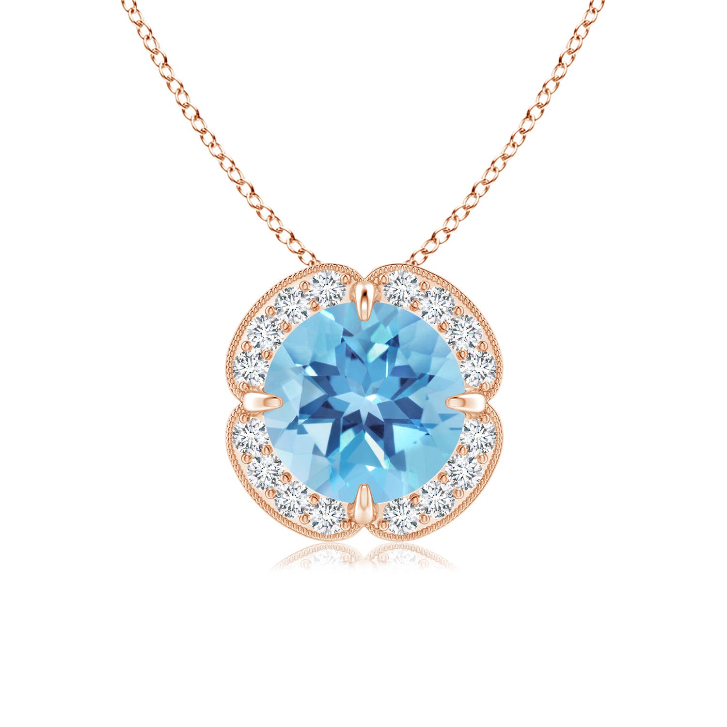 A - Swiss Blue Topaz / 1.68 CT / 14 KT Rose Gold