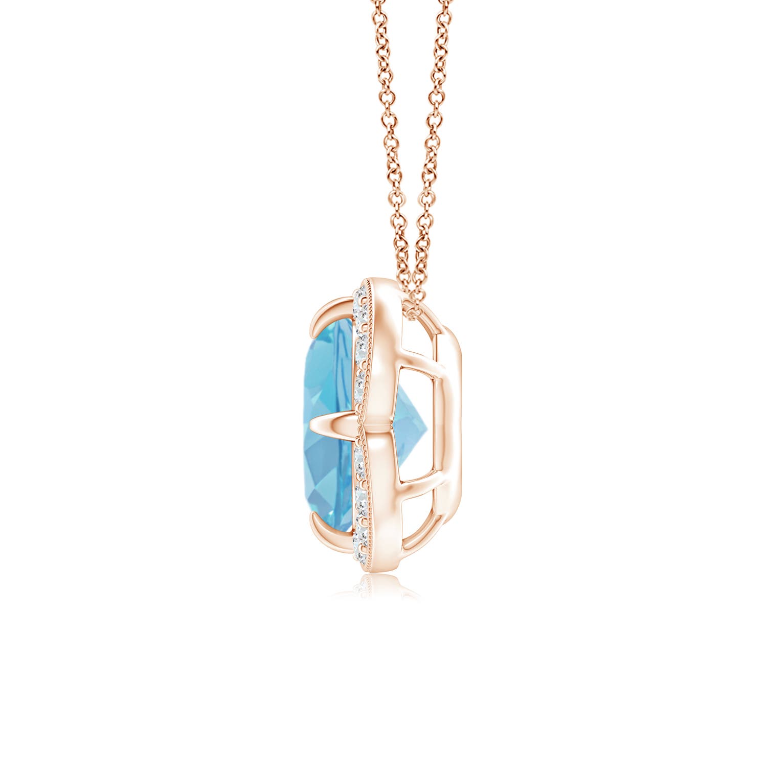 A - Swiss Blue Topaz / 1.68 CT / 14 KT Rose Gold