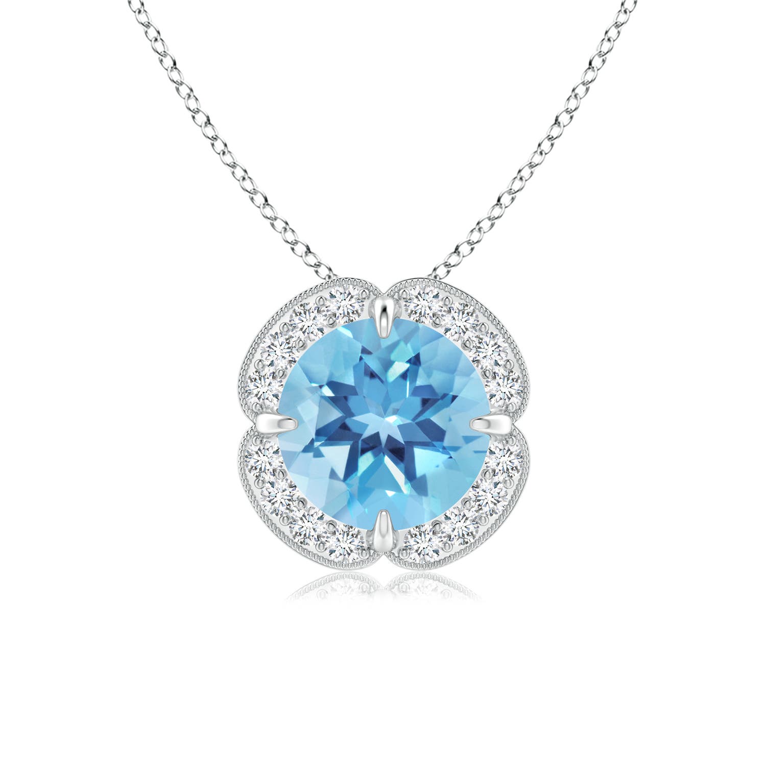 A - Swiss Blue Topaz / 1.68 CT / 14 KT White Gold