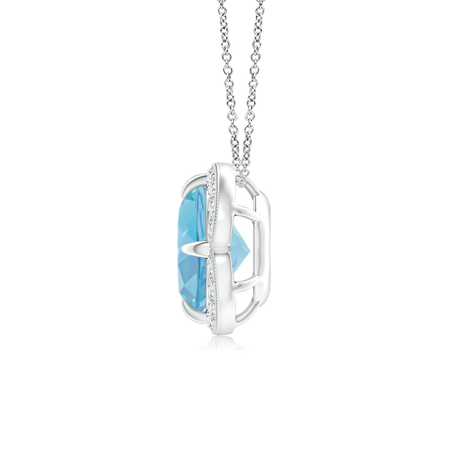 A - Swiss Blue Topaz / 1.68 CT / 14 KT White Gold