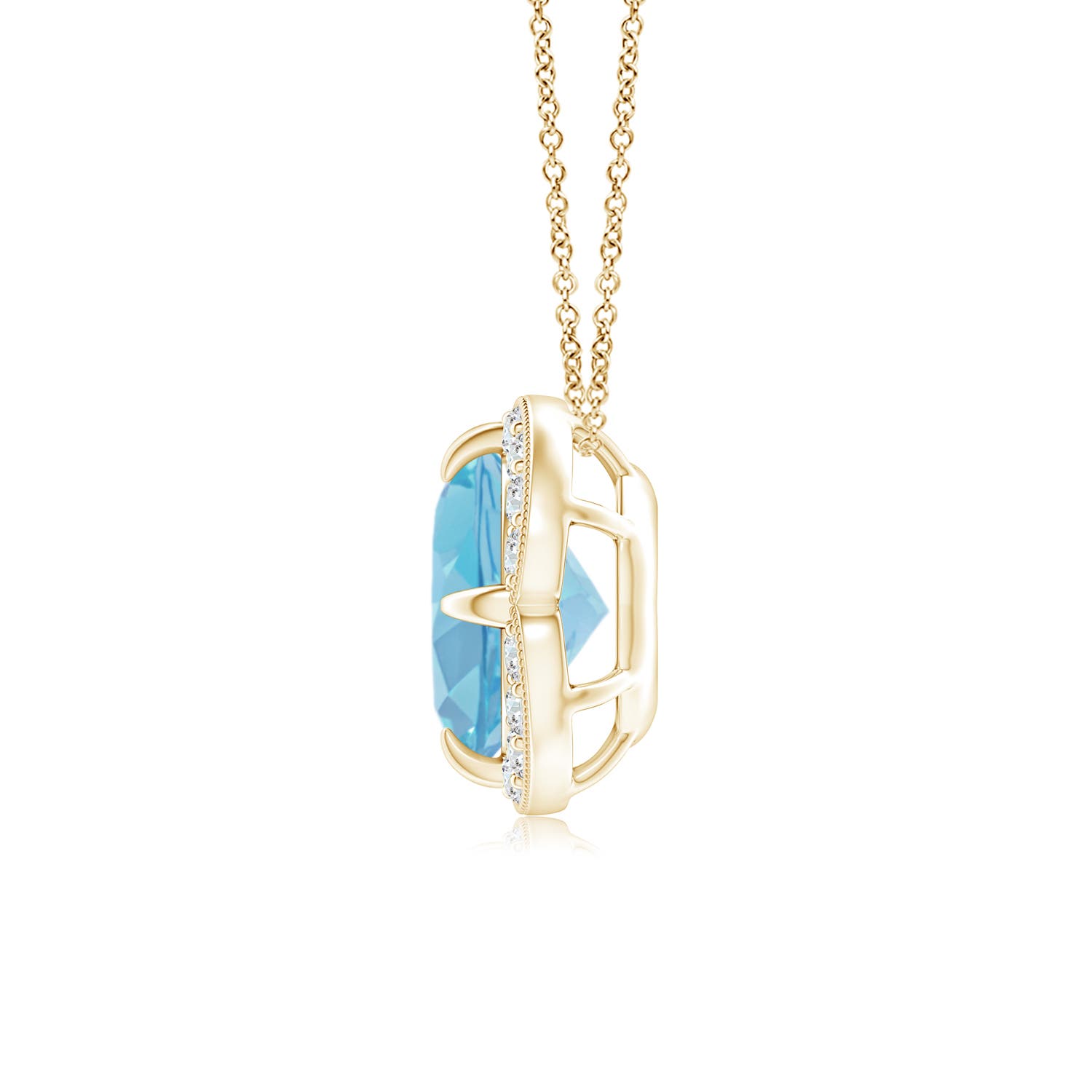 A - Swiss Blue Topaz / 1.68 CT / 14 KT Yellow Gold