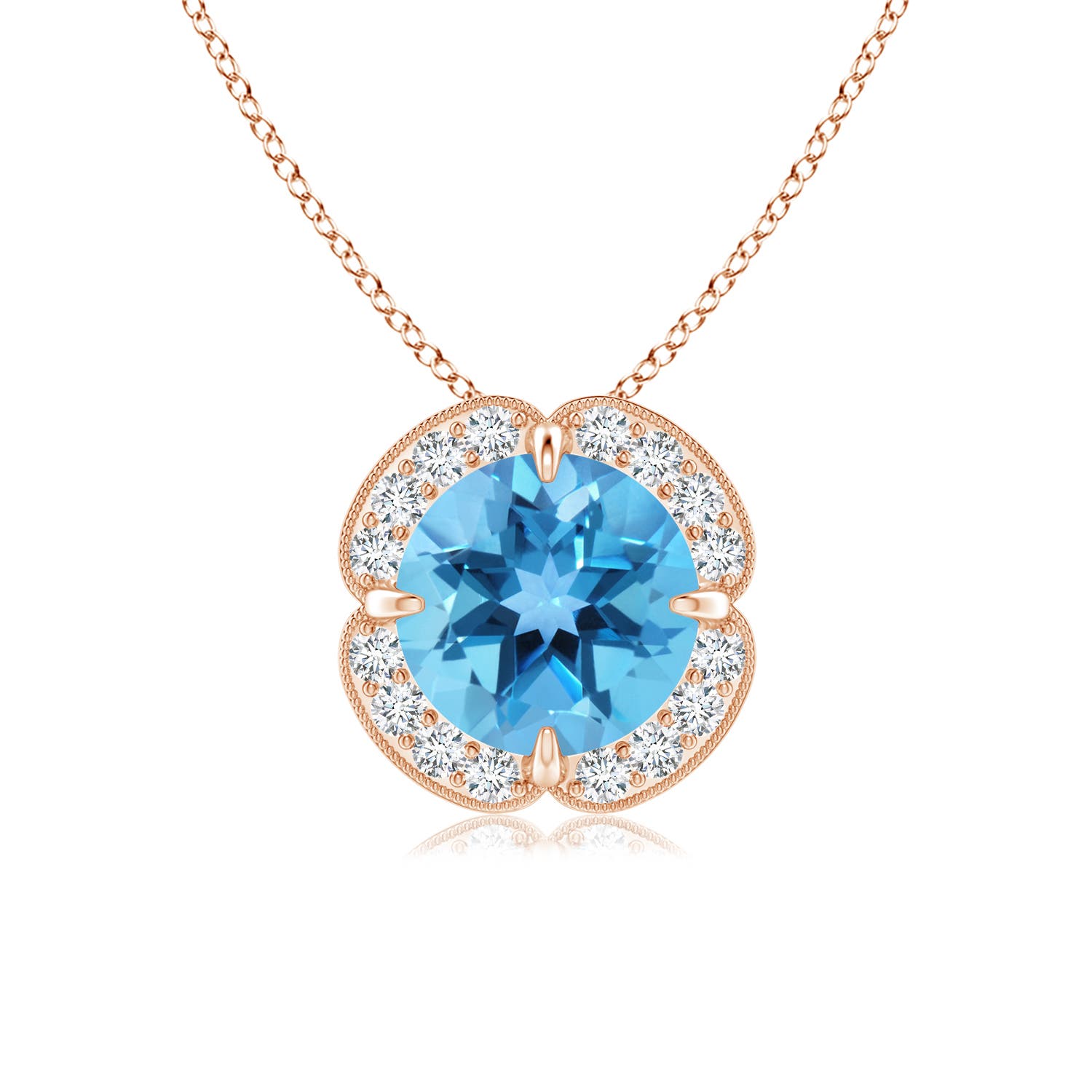 AA - Swiss Blue Topaz / 1.68 CT / 14 KT Rose Gold