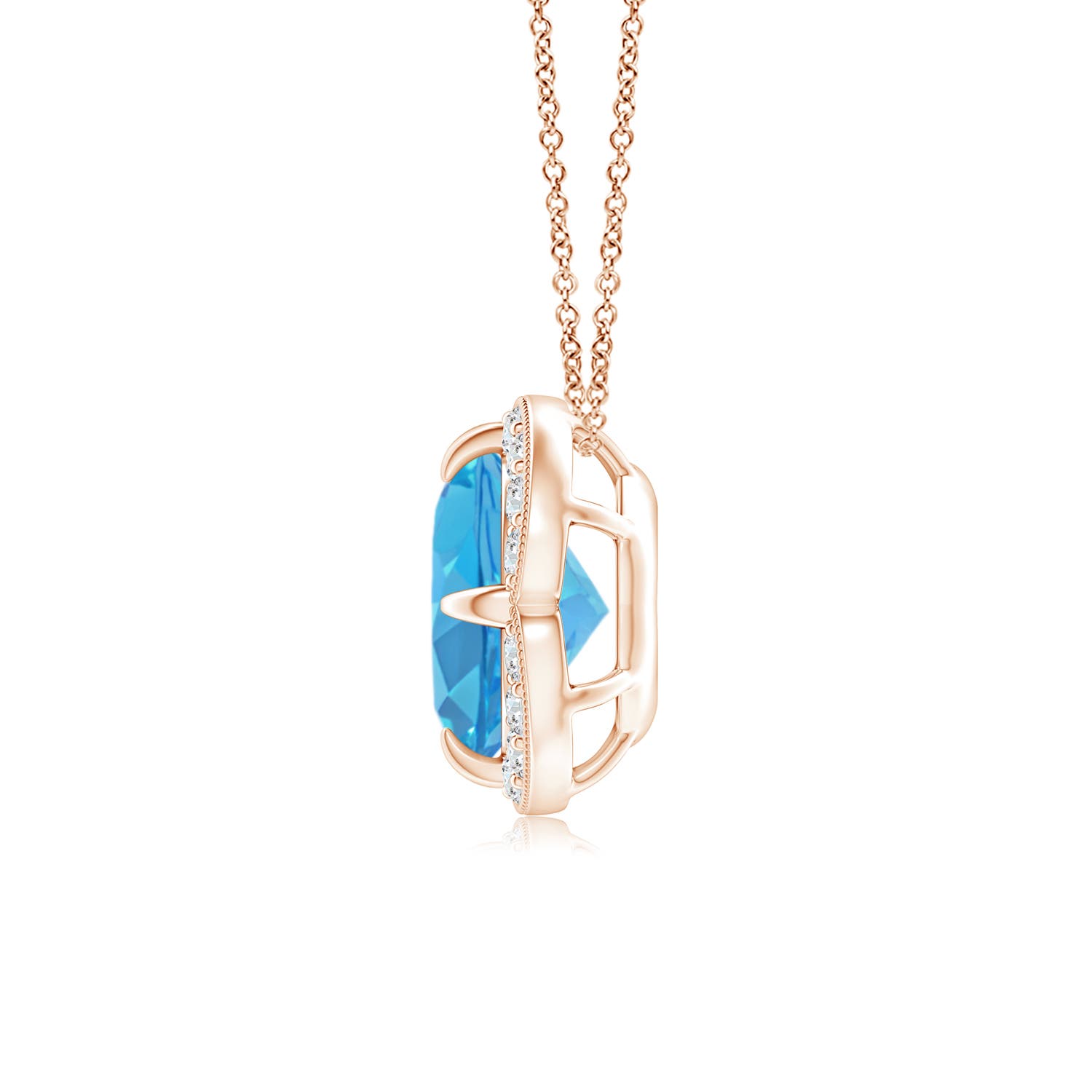 AA - Swiss Blue Topaz / 1.68 CT / 14 KT Rose Gold