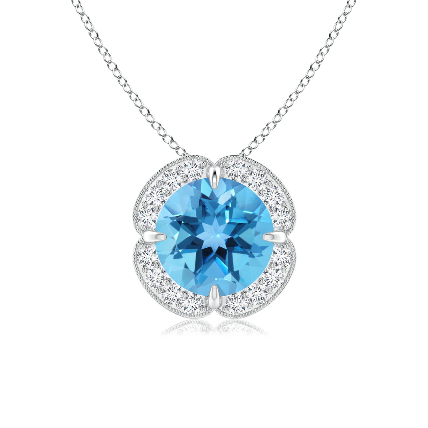 AA - Swiss Blue Topaz / 1.68 CT / 14 KT White Gold