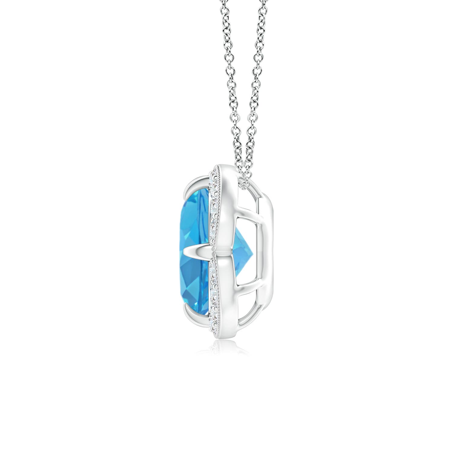 AA - Swiss Blue Topaz / 1.68 CT / 14 KT White Gold