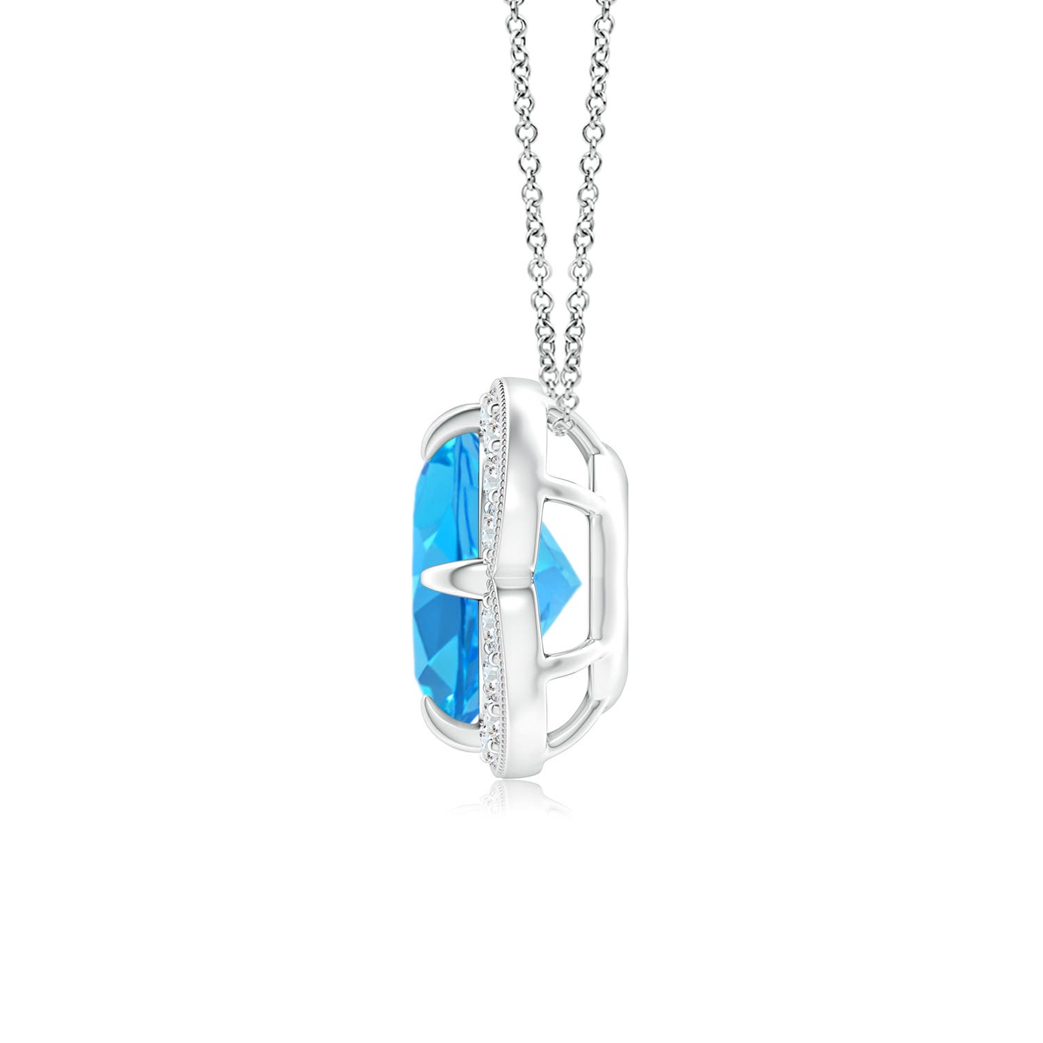 AAA - Swiss Blue Topaz / 1.68 CT / 14 KT White Gold