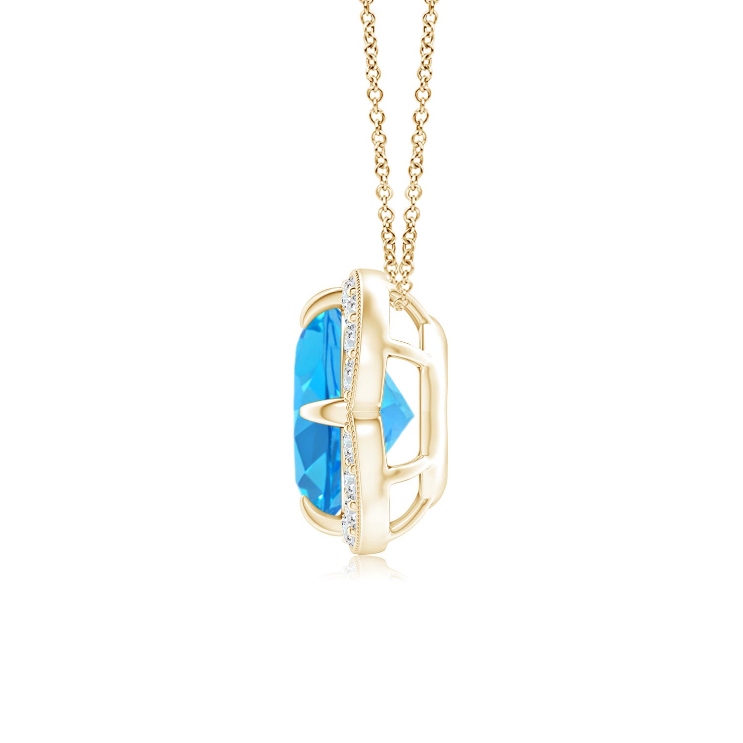 AAA - Swiss Blue Topaz / 1.68 CT / 14 KT Yellow Gold