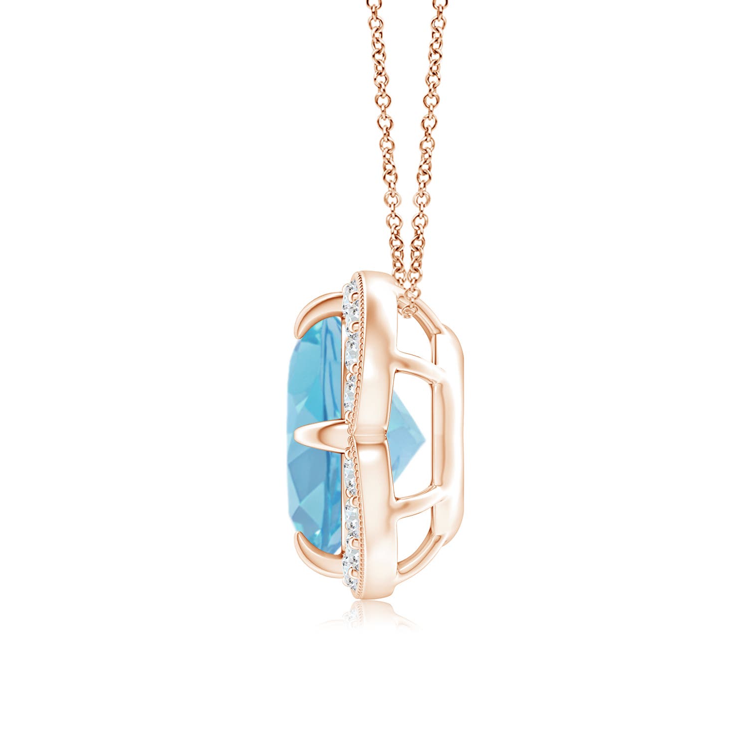 A - Swiss Blue Topaz / 2.51 CT / 14 KT Rose Gold