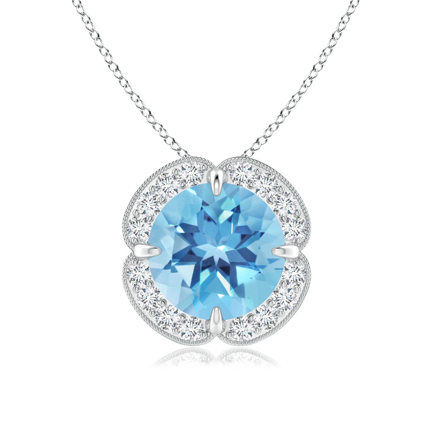 A - Swiss Blue Topaz / 2.51 CT / 14 KT White Gold